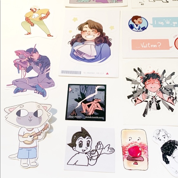 Lot of 37 Large Device and Scrapbooking Stickers Eccentric Anime Cartoon Unique - Picture 4 of 5